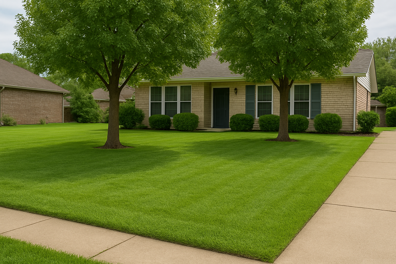 After lawn care service